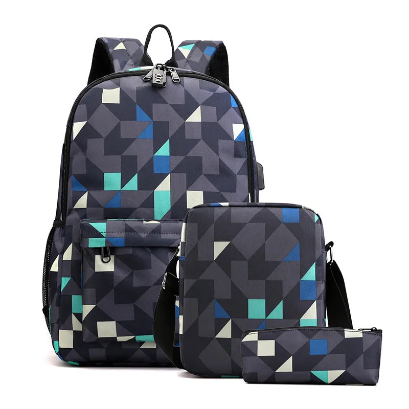 Popular Convenient Charging Two-piece Pencil Computer Backpacks