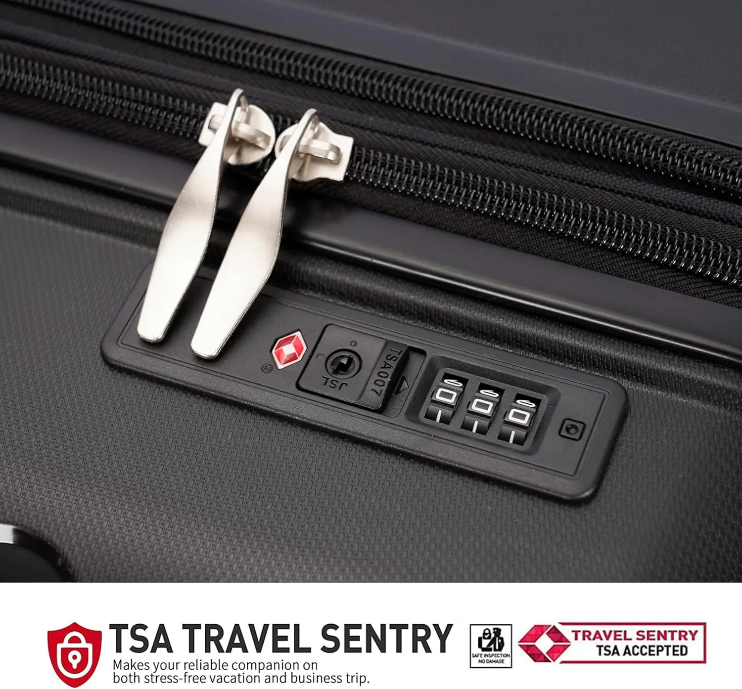 PP material 28inch expandable suitcase with Double Spinner Wheels， Suitcase with TSA Lock，Lightweight Large Luggage for Family Travel，Black color