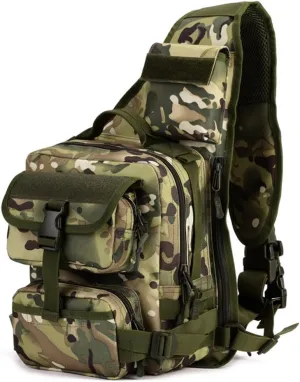 Protector Plus UNISTRENGH Tactical Military Daypack Sling Chest Pack Bag Molle Laptop Backpack Large Shoulder Bag Crossbody Duty Gear (CP Camouflage)