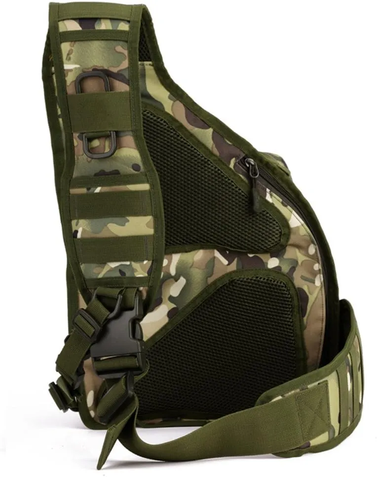 Protector Plus UNISTRENGH Tactical Military Daypack Sling Chest Pack Bag Molle Laptop Backpack Large Shoulder Bag Crossbody Duty Gear (CP Camouflage)