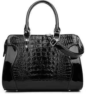 PU Leather Messenger Bags Handbags Crossbody Bags Ladies Tote Retro Alligator Pattern Women Shoulder Bags