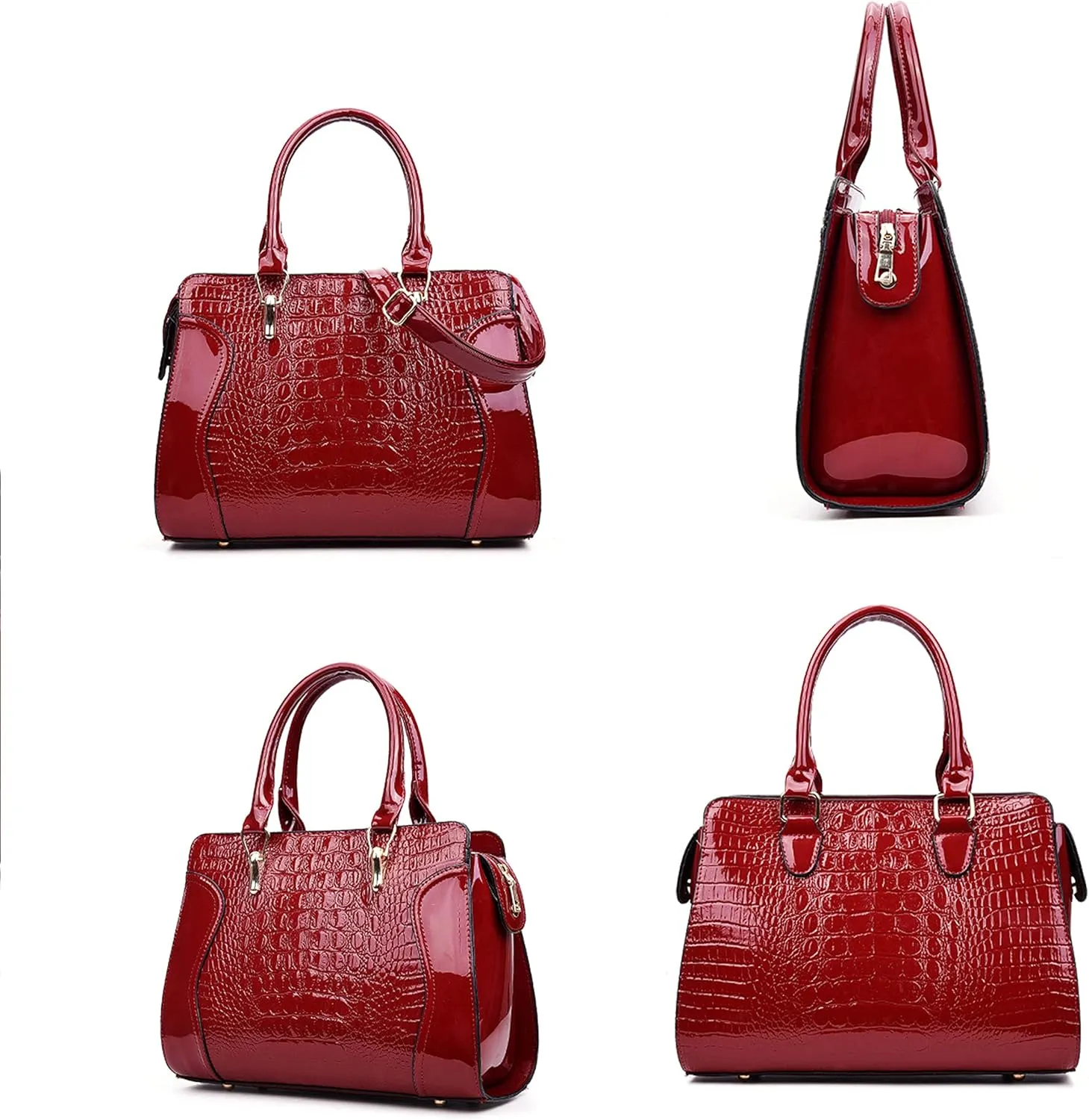 PU Leather Messenger Bags Handbags Crossbody Bags Ladies Tote Retro Alligator Pattern Women Shoulder Bags