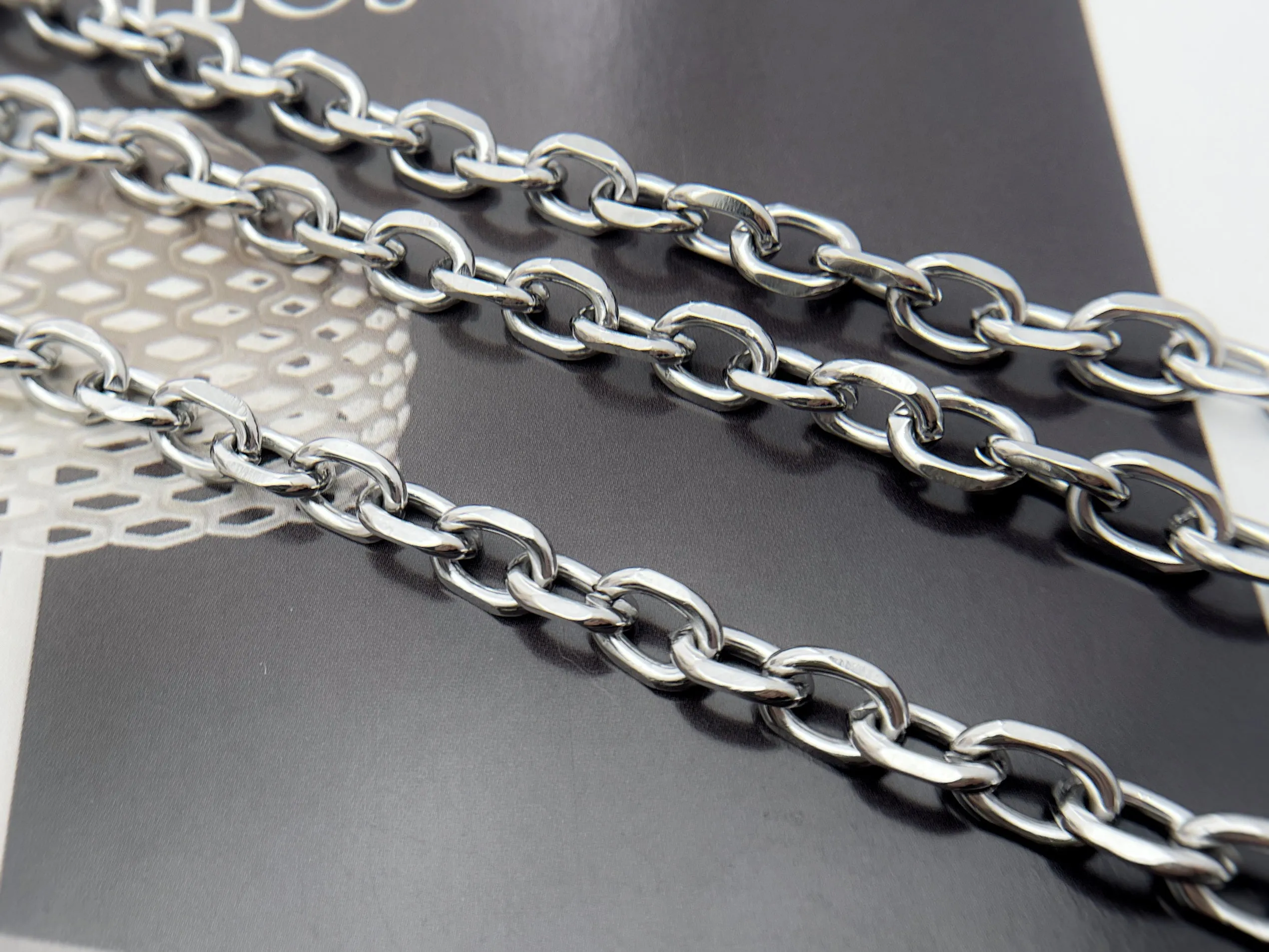 PURSE CHAIN 7.8mm 60cm/110cm, Stainless Steel Diamond Cut Wallet Chain, Metal Bag Chain Strap, Bag Making