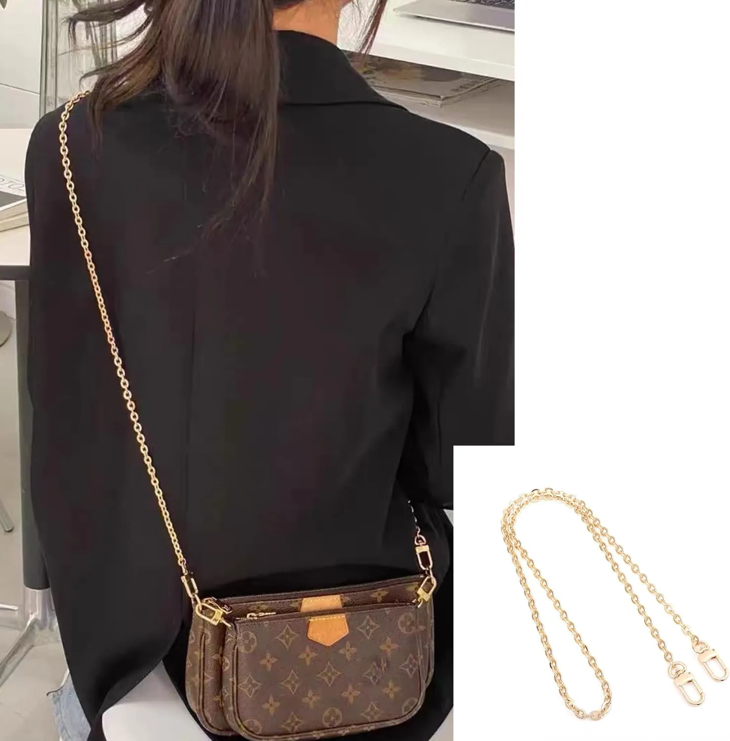 Purse Chain Strap Crossbody Gold Chain Shoulder Bag Replacement Strap