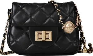 Quilted Crossbody Bag Faux Leather Trendy Shoulder Purses with Chain Strap Stylish Clutch Purse for Women Ladies