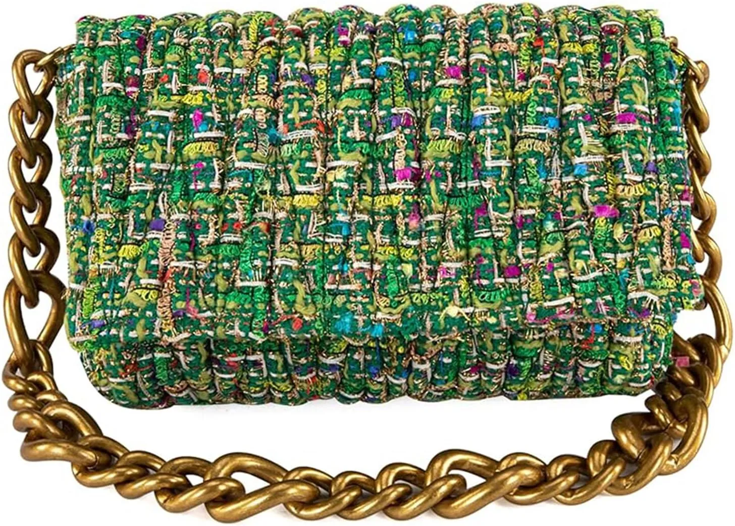 Quilted Shoulder Bag Chain Purse for Women - Fashion Crossbody Bags Vintage Underarm Bag Satchel Top Handle Handbags