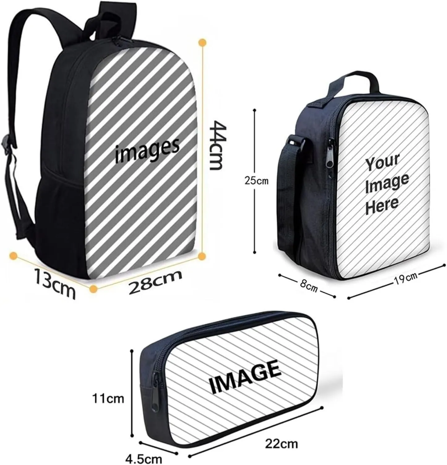Rainbow Tie-Dye Backpack for Girls Boys Primary School Bag Bookbag 3Pcs with Thermal Lunch Box Pencil Holder Set for Toddler Kids Elementary School Backpacks