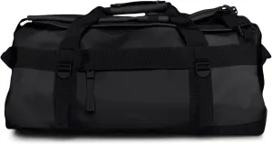 RAINS Texel Duffel Bag - Waterproof Black Large Travel Bag with U-Shaped Zip Closure, Compression Straps, Mesh Pockets, and Padded Carry Handles - 2 Year Warranty