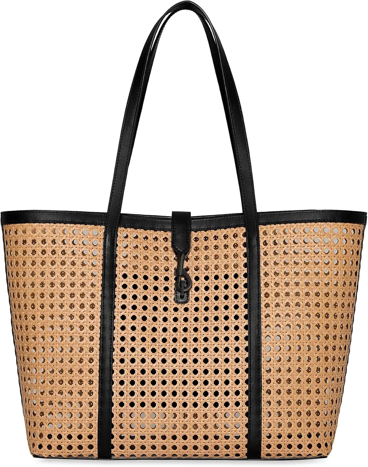 Rebecca Minkoff Megan Large Tote with Caning, Natural/Black