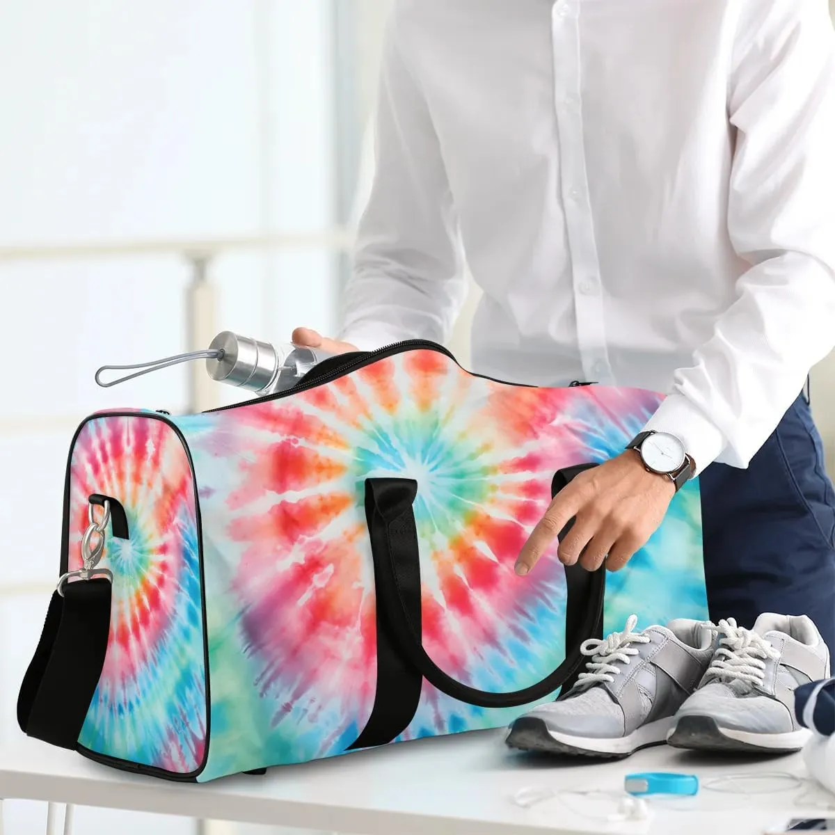 Red Tartan Plaid Travel Duffel Bag for Women Men Waterproof Foldable Overnight Weekender Bag Large Capacity Sports Gym Bag