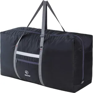 REDCAMP 100L Foldable Extra Large Duffle Bag 31 Inch, Lightweight Travel Duffel Bag with Adjustable Strap for Men Women, Black/Dark Blue/Red