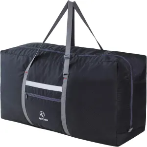 REDCAMP 100L Foldable Extra Large Duffle Bag 31 Inch, Lightweight Travel Duffel Bag with Adjustable Strap for Men Women, Black/Dark Blue/Red