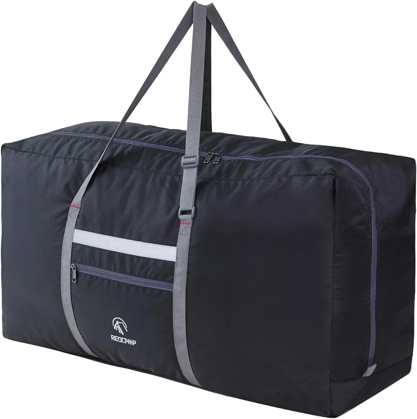 REDCAMP 100L Foldable Extra Large Duffle Bag 31 Inch, Lightweight Travel Duffel Bag with Adjustable Strap for Men Women, Black/Dark Blue/Red