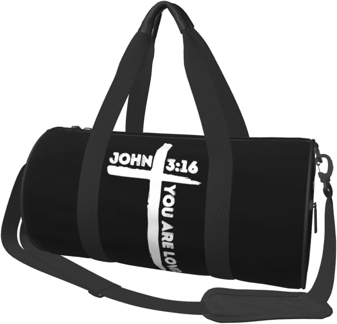 Religious Cross John 3-16 Duffel Bag Gym Bag Sports Bags Foldable Travel Bag Multipurpose Backpack