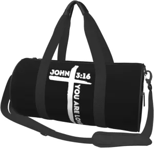 Religious Cross John 3-16 Duffel Bag Gym Bag Sports Bags Foldable Travel Bag Multipurpose Backpack