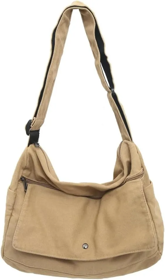 Retro Casual Canvas Shoulder Bags Women Hobo Crossbody Bag Purse Travel Tote Bags Handbags