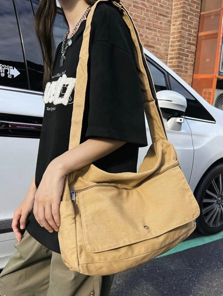 Retro Casual Canvas Shoulder Bags Women Hobo Crossbody Bag Purse Travel Tote Bags Handbags