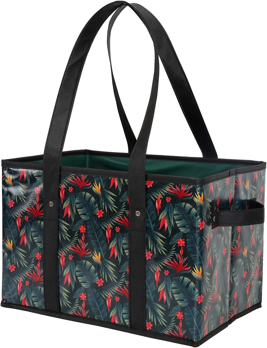 Reusable Grocery Bags Set Durable Heavy Duty Tote Bag Collapsible Grocery Shopping Box Bag with Reinforced Bottom