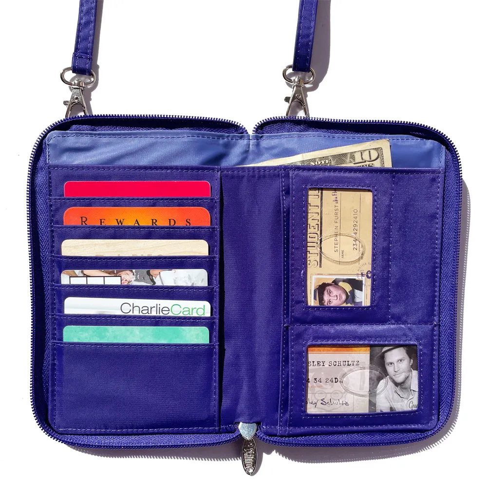 RFID Blocking Cambridge Crossbody Phone Wallet Purple