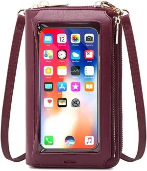 RFID Blocking Touch Screen Phone Bag Small Crossbody Bag Shoulder Handbag Wristlet for Women
