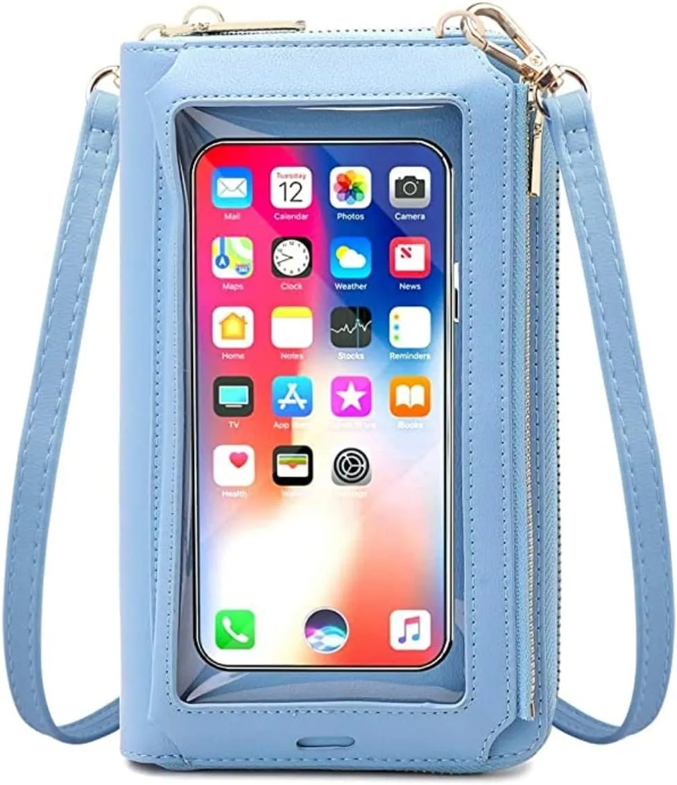 RFID Blocking Touch Screen Phone Bag Small Crossbody Bag Shoulder Handbag Wristlet for Women