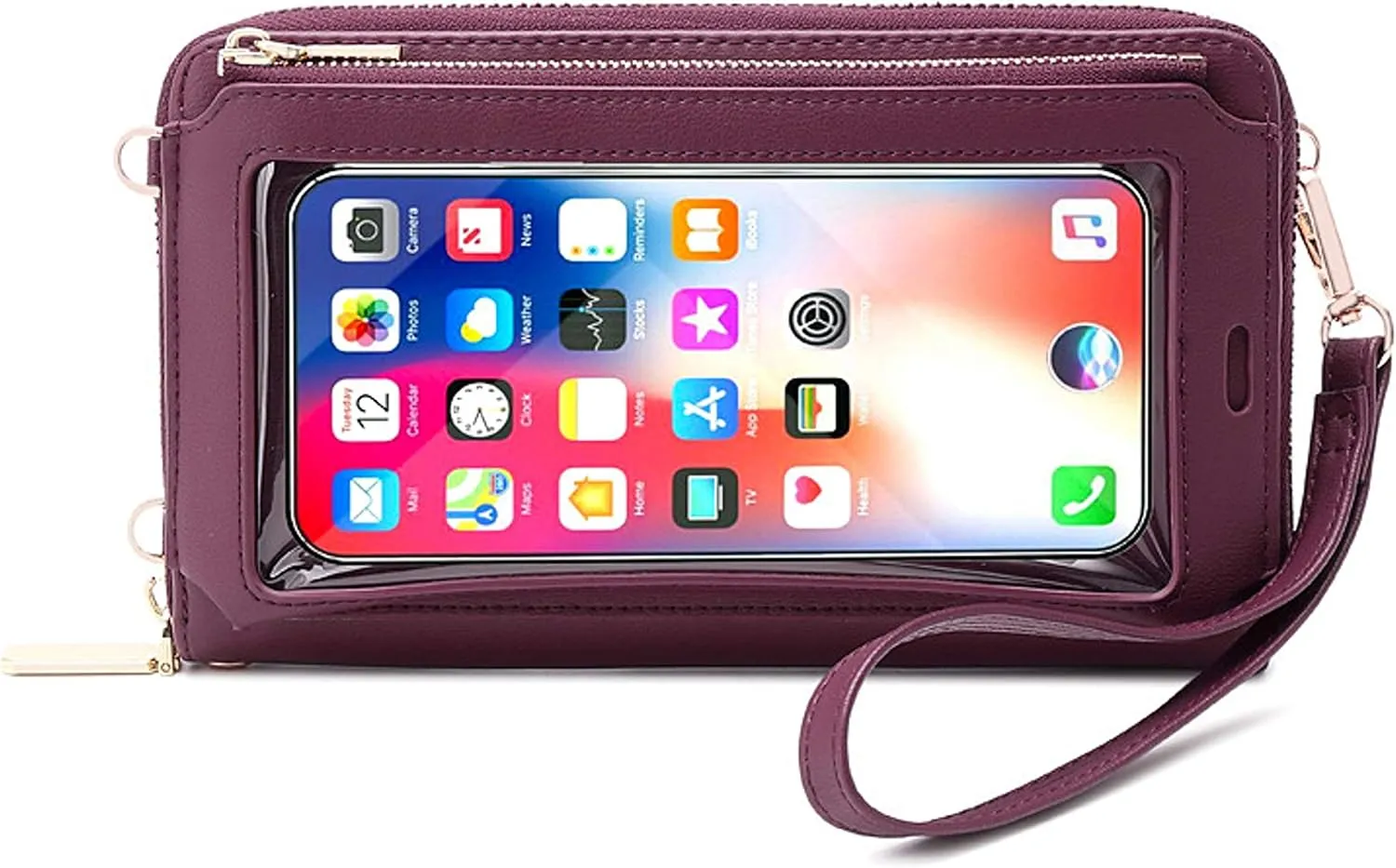 RFID Blocking Touch Screen Phone Bag Small Crossbody Bag Shoulder Handbag Wristlet for Women