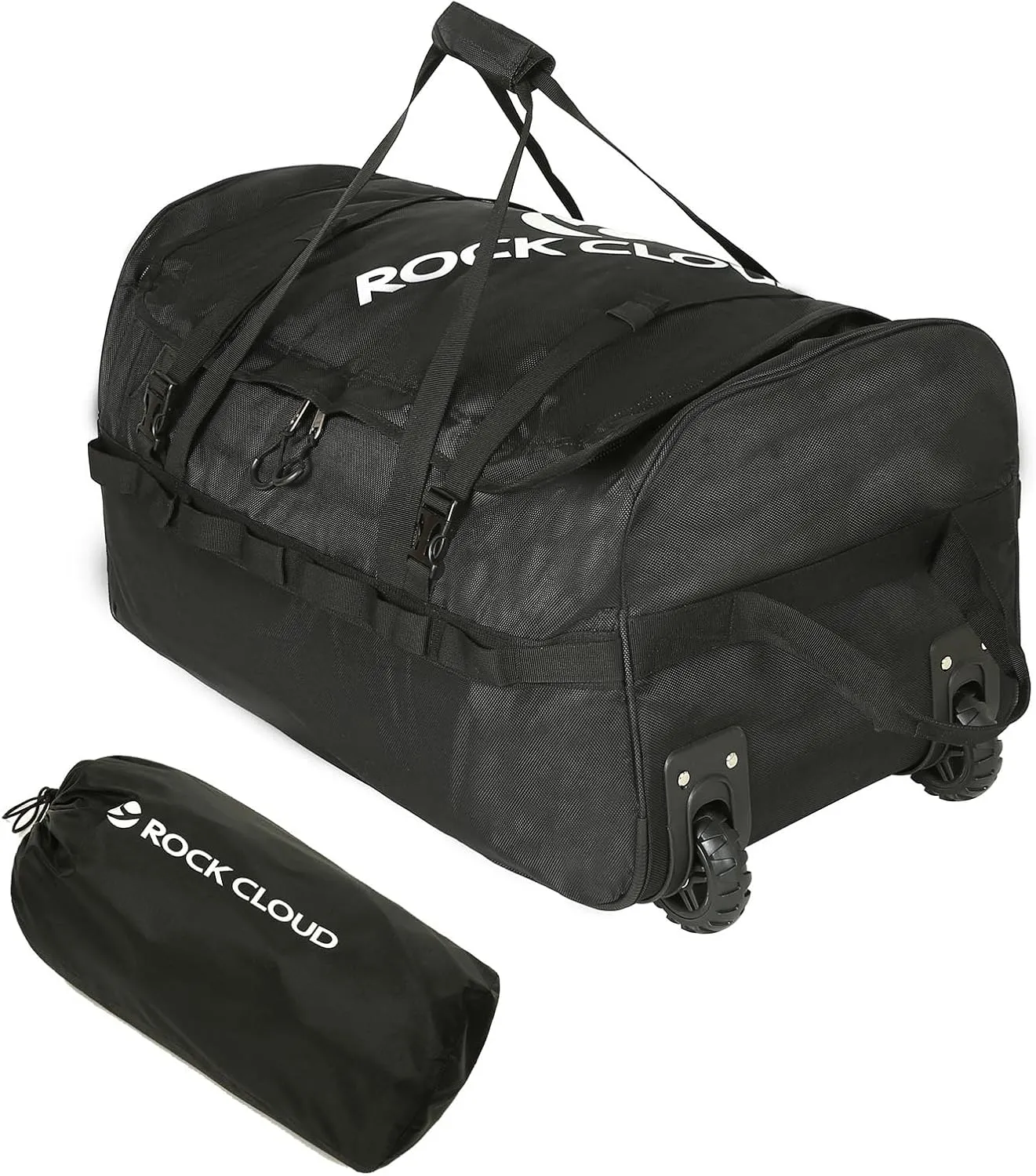 Rock Cloud Foldable Wheeled Duffel Bag with Wheels 110L Rolling Duffle Bag Packable 28 inch for Travel Camping Sports