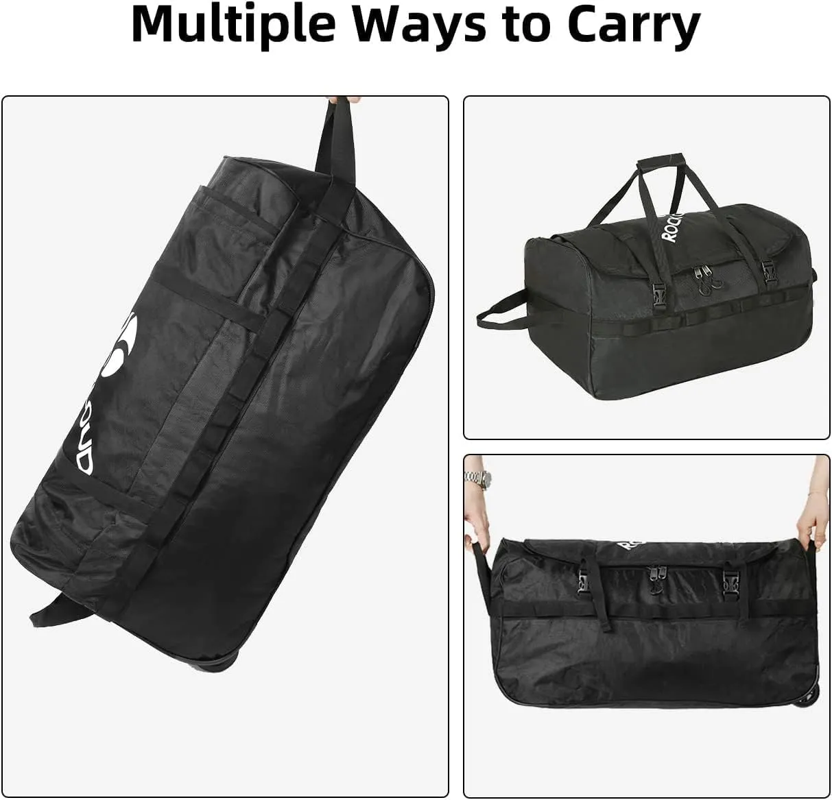 Rock Cloud Foldable Wheeled Duffel Bag with Wheels 110L Rolling Duffle Bag Packable 28 inch for Travel Camping Sports