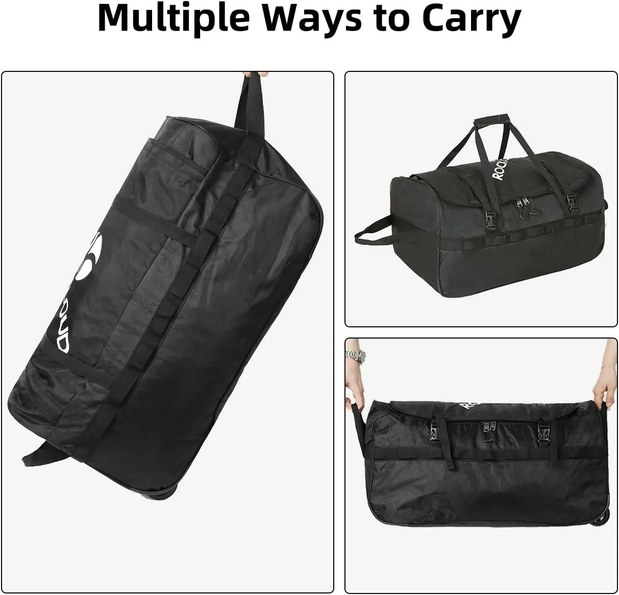 Rock Cloud Foldable Wheeled Duffel Bag with Widened Wheels 85L Rolling Duffle Bag Packable 26 inch for Travel Camping Sports