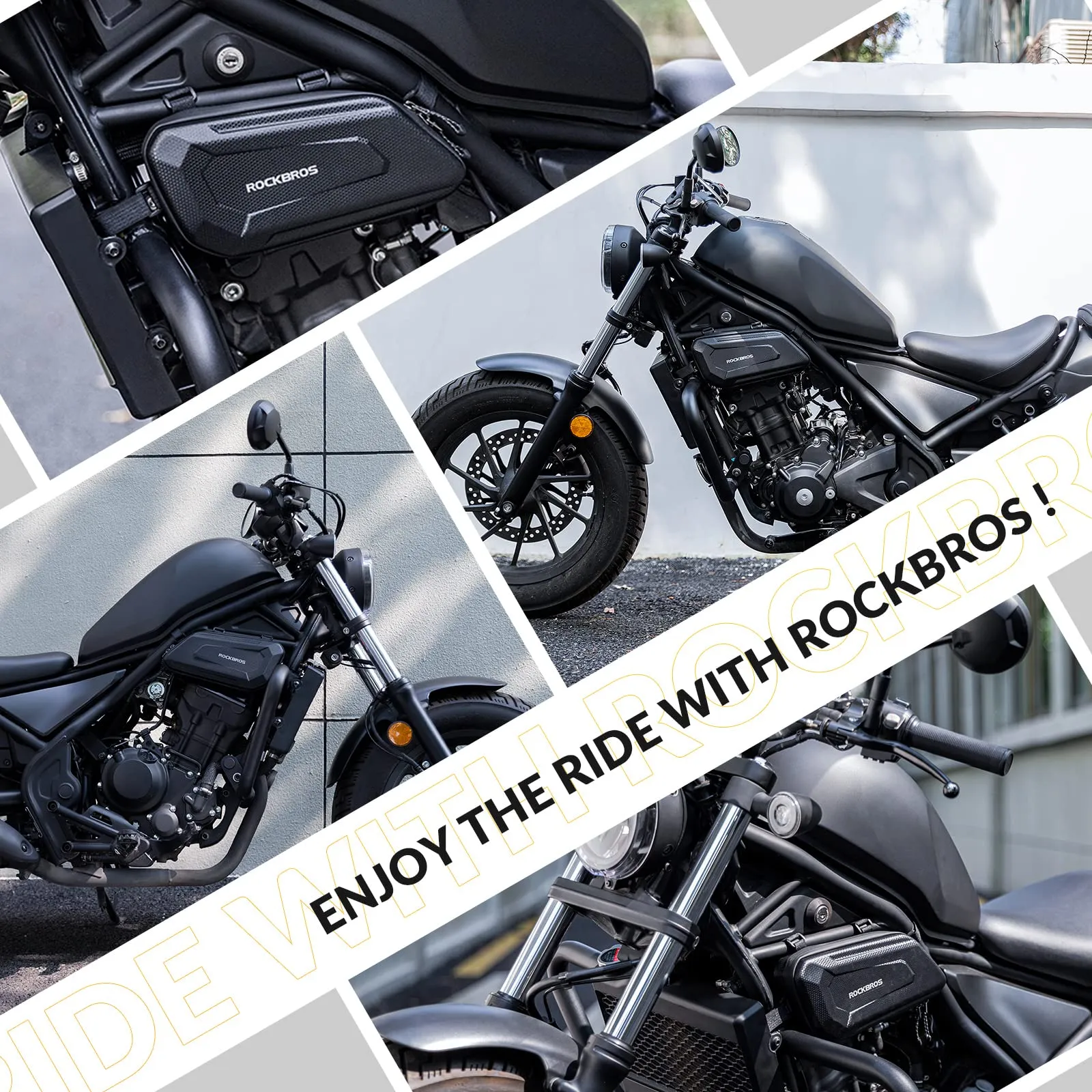ROCKBROS Motorcycle Bag Motorcycle Water-Repellent Tool Bag 1.5L Black