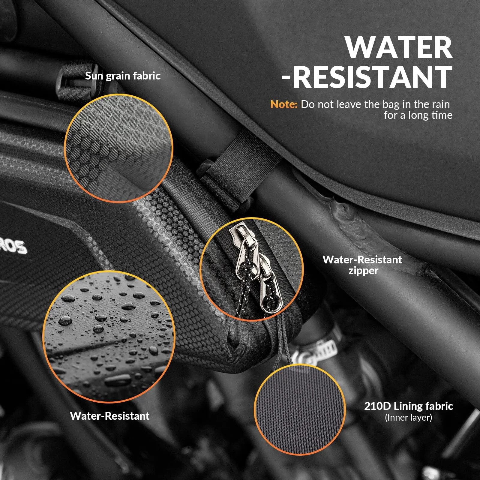 ROCKBROS Motorcycle Bag Motorcycle Water-Repellent Tool Bag 1.5L Black