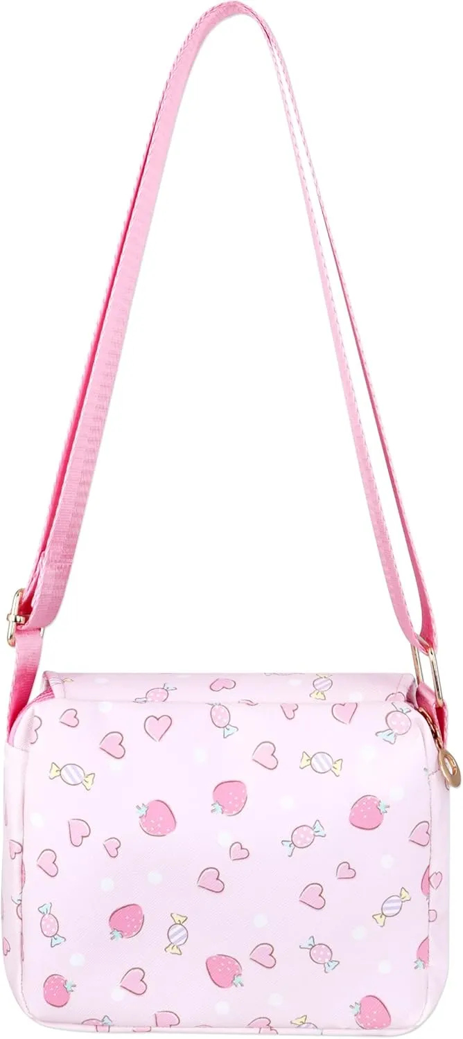 Roffatide Cartoon Mini Messenger Bag Crossbody Bag Kawaii Lolita JK Girls Shoulder Bag Flap Synthetic Leather Satchel