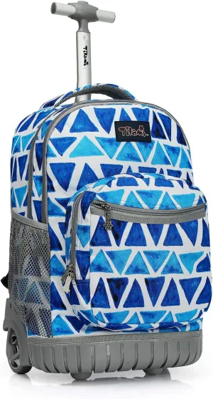 Rolling Backpack 19 inch Wheeled Boys Girls Travel School Student Trip…