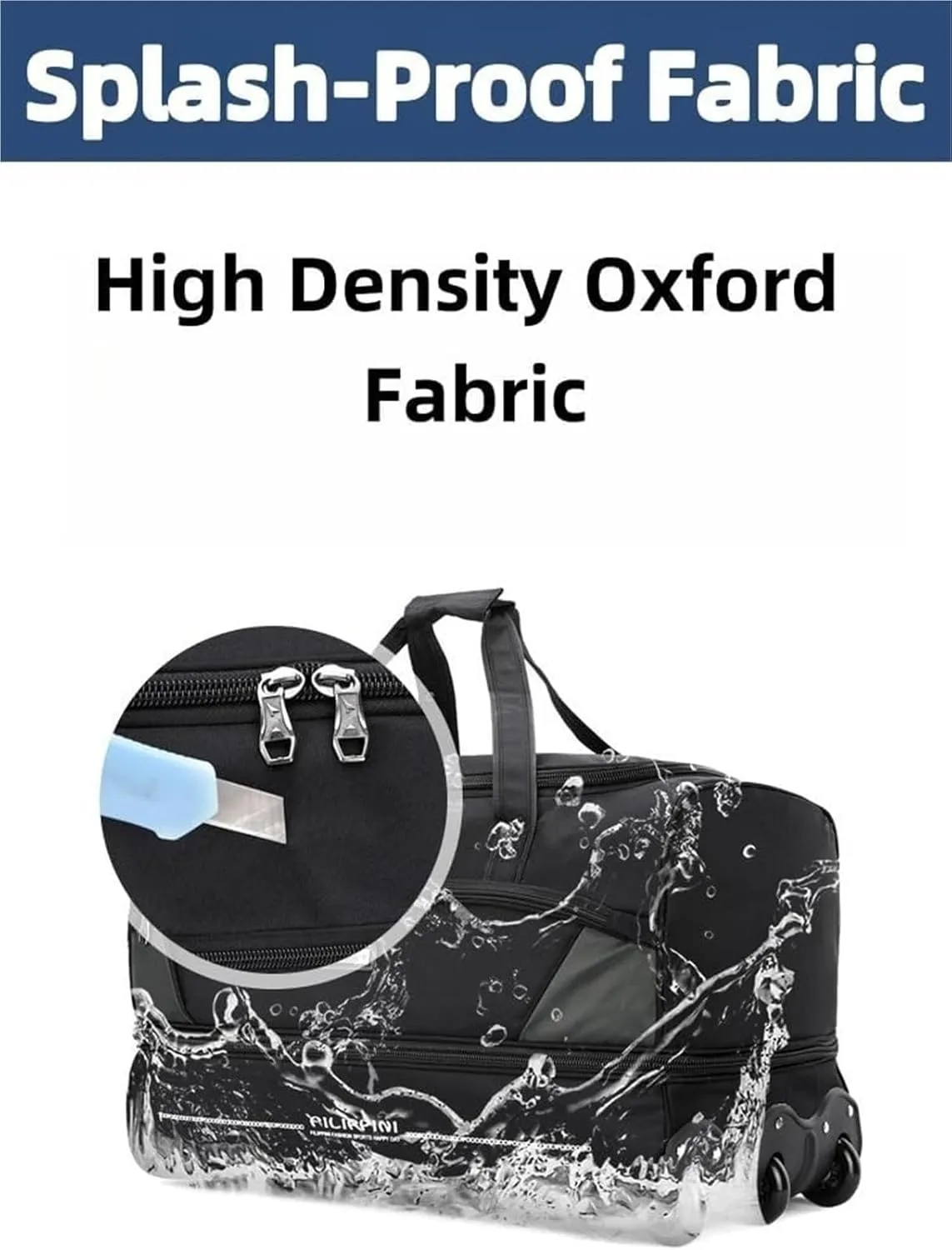 Rolling Duffle Bag With Wheels, Foldable Gym Bag With Wheels And Handle Travel Duffel Bag,Travel-Friendly And Lightweight(Gray)
