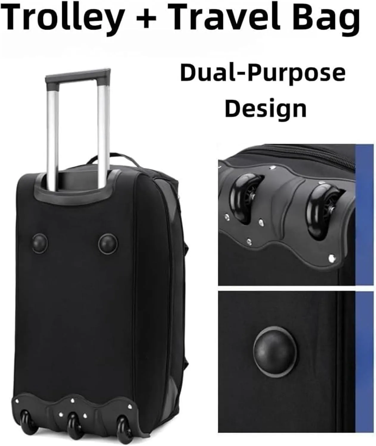 Rolling Duffle Bag With Wheels, Foldable Gym Bag With Wheels And Handle Travel Duffel Bag,Travel-Friendly And Lightweight(Gray)