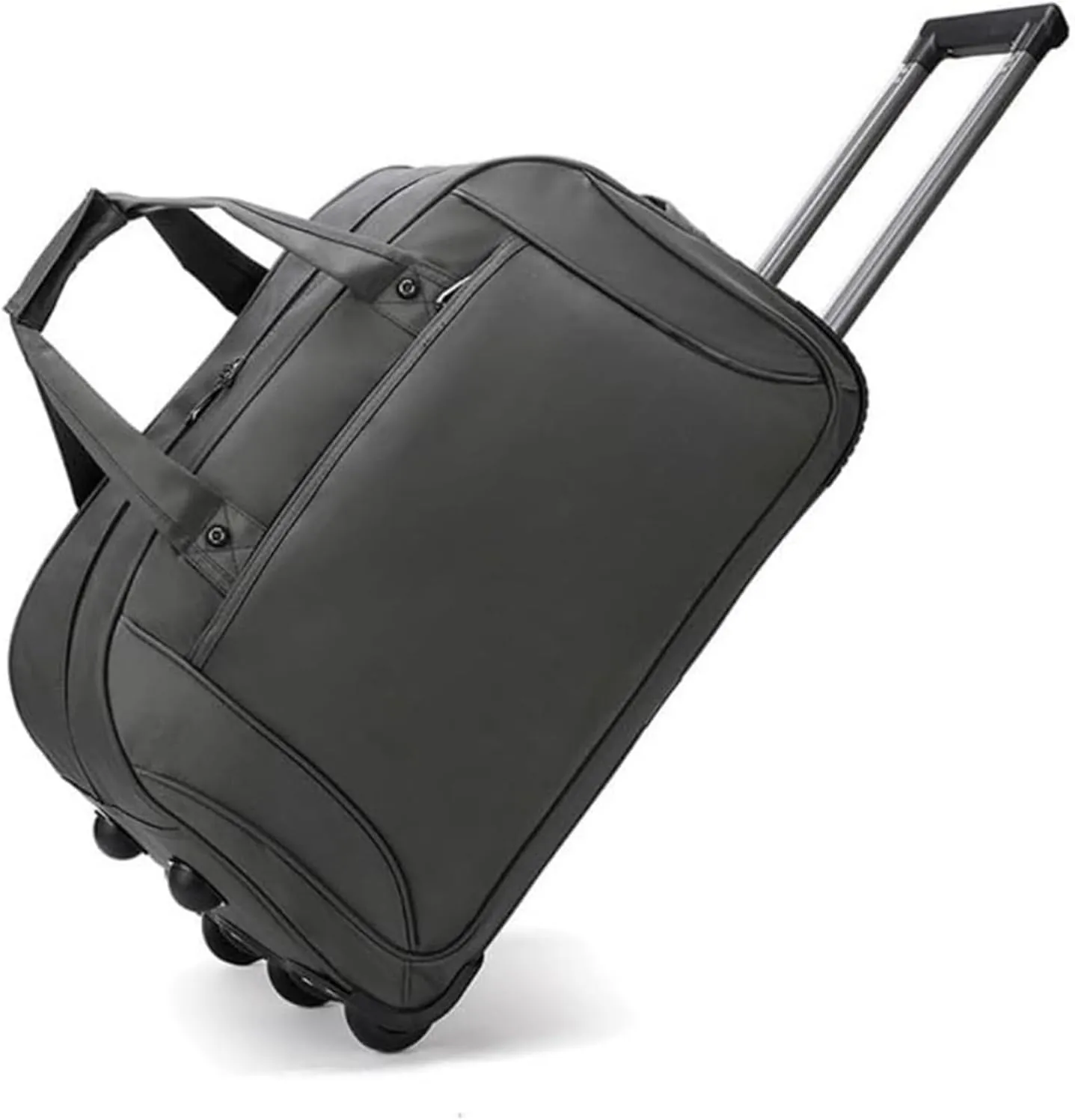 Rolling Duffle Bag With Wheels， Traveling Tote For Camp Travel Gym,Carry On Luggage Tote Unisex-Adult Short Term Trips，Weekender Camping Overnight Carry On(Gray,Small)