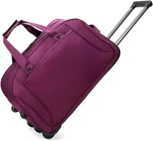 Rolling Duffle Bag With Wheels， Traveling Tote For Camp Travel Gym,Carry On Luggage Tote Unisex-Adult Short Term Trips，Weekender Camping Overnight Carry On(Purple,Large)