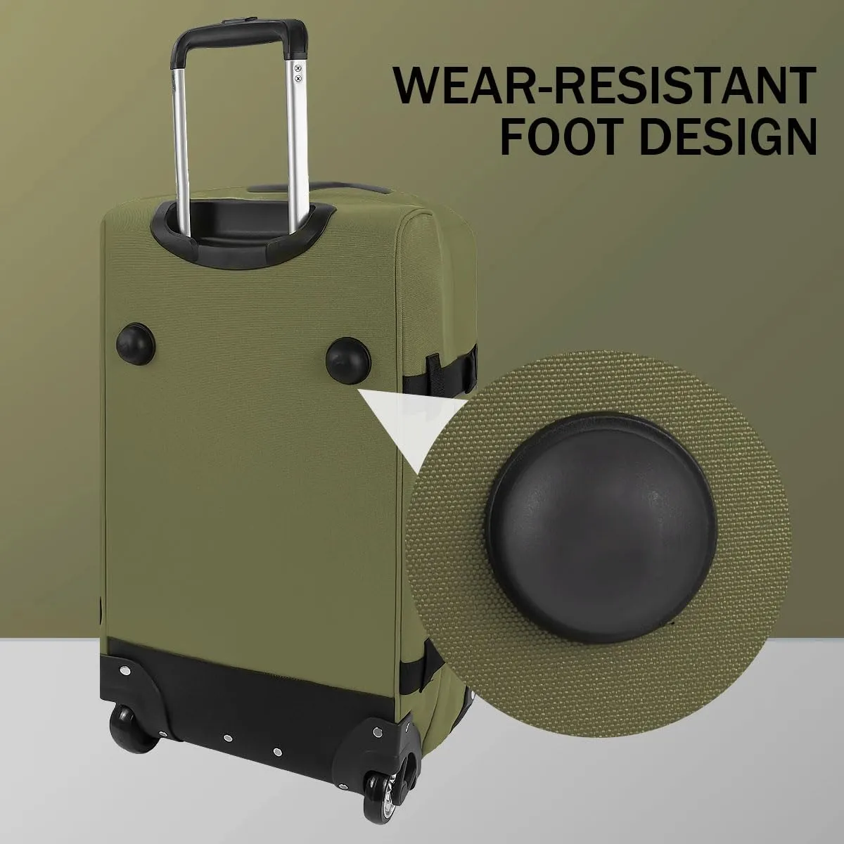 Rolling Duffle Bag with Wheels,3 In 1 Waterproof Travel Duffel Luggage with Rollers,Green