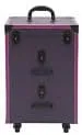 Rolling Makeup Case with wheels Large Cosmetic Organizer wheeled Train Makeup Travel Trolley Case Nail Artist Salon Storage Traveling Cart Trunk Suitcase (Black Purple)