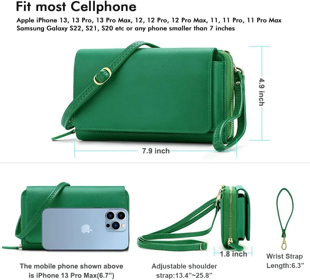 RONSIN Crossbody Bag for Women Wristlet Wallets with RFID Card Small Clutch Purses for Party Prom