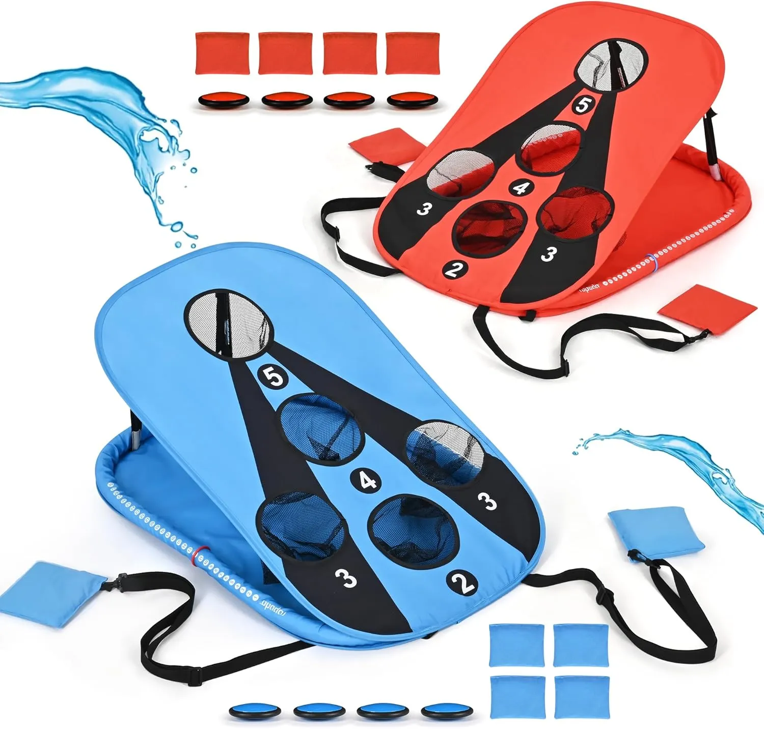 ropoda Pool Cornhole Board Set, 3ft x 2ft Corn Hole Games for Adults, Cornhole Set Floating, Pool Games for Adults, Water and Land Dual-Purpose, Easy Setup, Beach Toys for Family, Beach/Lawn Toys
