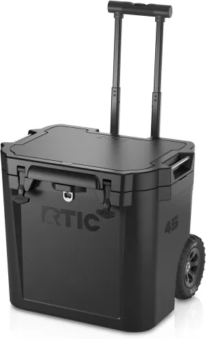 RTIC 45 QT Wheeled Ultra-Tough Cooler Hard Insulated Portable Ice Chest Box for Beach, Drink, Beverage, Camping, Picnic, Fishing, Boat, Barbecue, Rotomolded Construction