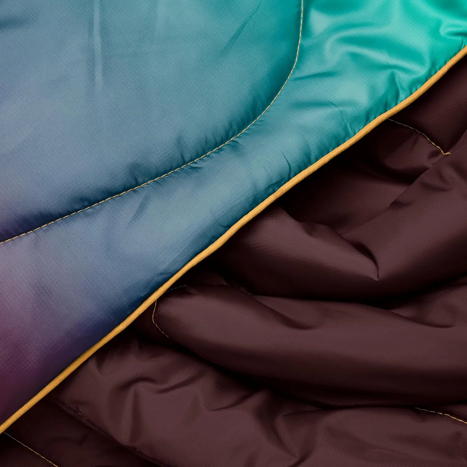 Rumpl Original Puffy Blanket - Warm Puffy Camping Blanket, 100% Recycled Polyester Insulation, Lightweight, Packable, Water-Resistant, Outdoor Puffer Blanket, 52"x75", V2, Arizona Fade