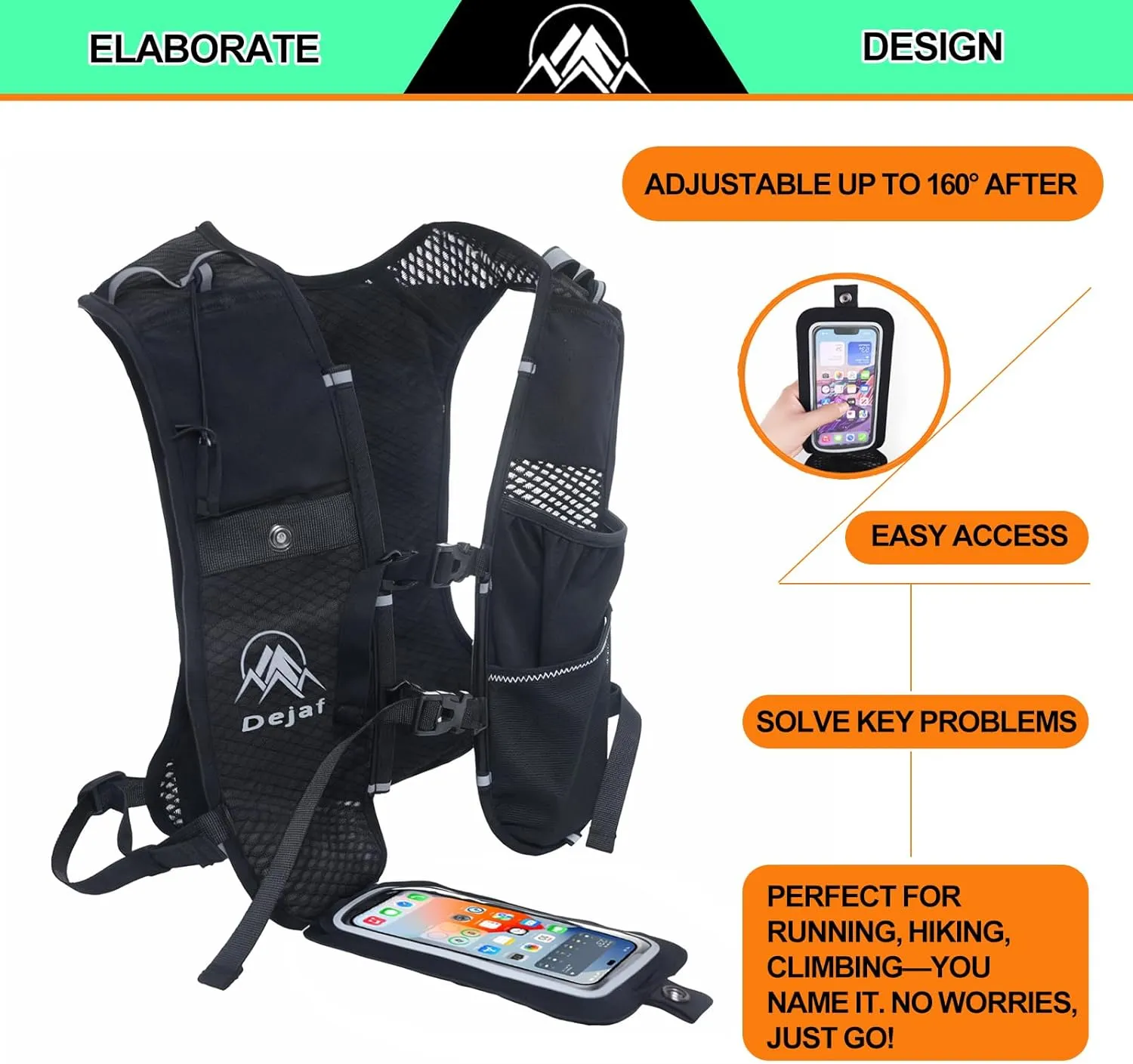 Running Vest for Women Men, Lightweight (194g/8 Bags) Hydration Backpack Phone Holder for Hiking Trail Cycling Race Marathon - Running Essentials