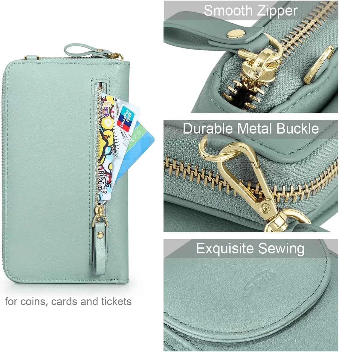 S-ZONE Small Crossbody Bags for Women Cell Phone Purse RFID Blocking Wallet Purses with Credit Card Slots