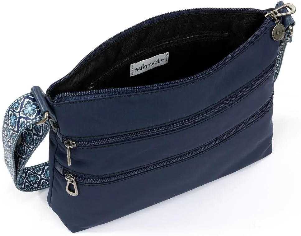 Sakroots Artist Circle Basic Crossbody in Eco Twill, Adjustable Crossbody Strap