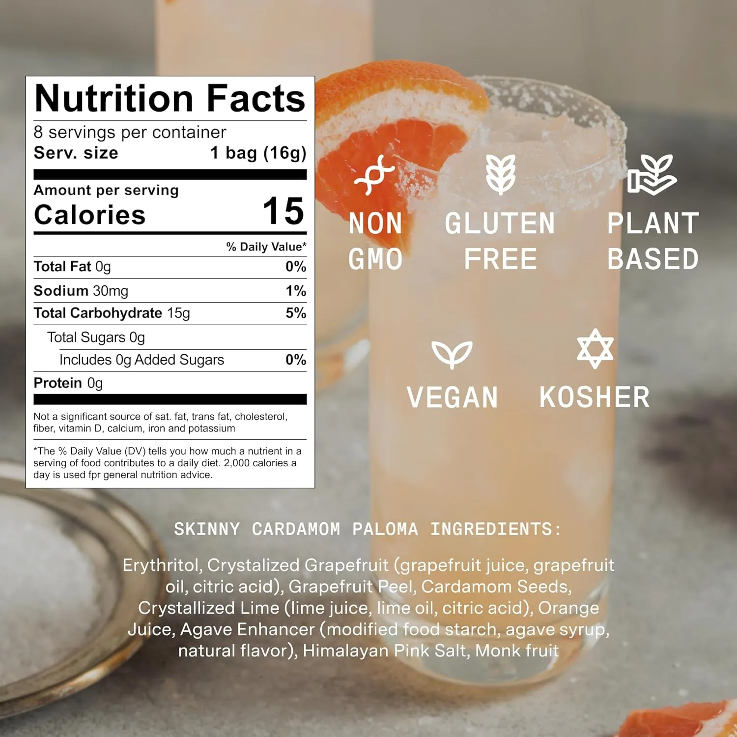 SAYSO Skinny Spicy Margarita & Skinny Cardamom Paloma Cocktail Tea Bags - Instant Cocktail or Mocktail Mixers - No Hot Water - Professionally Crafted - Home Bar - Organic Ingredients, 16-Pack