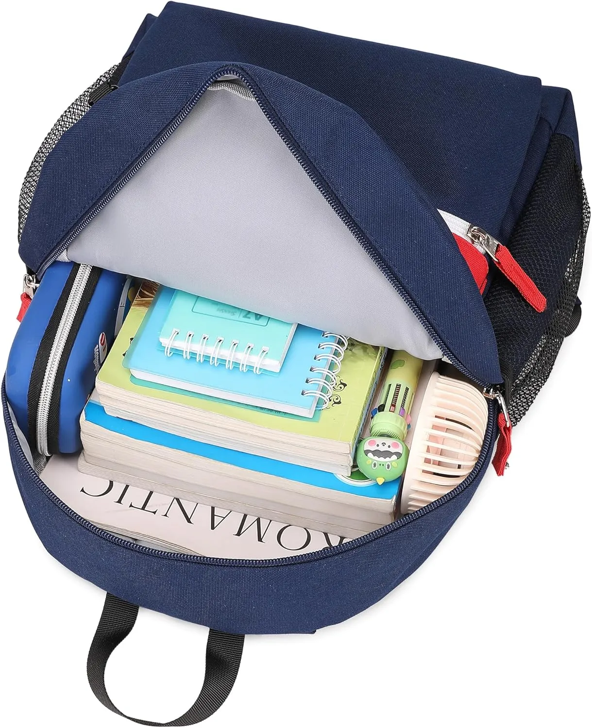 School Backpack for Boys Kindergarten Childrens Bookbag 15 inch Boys Backpacks for Kids 3-6 (Navy and Red)