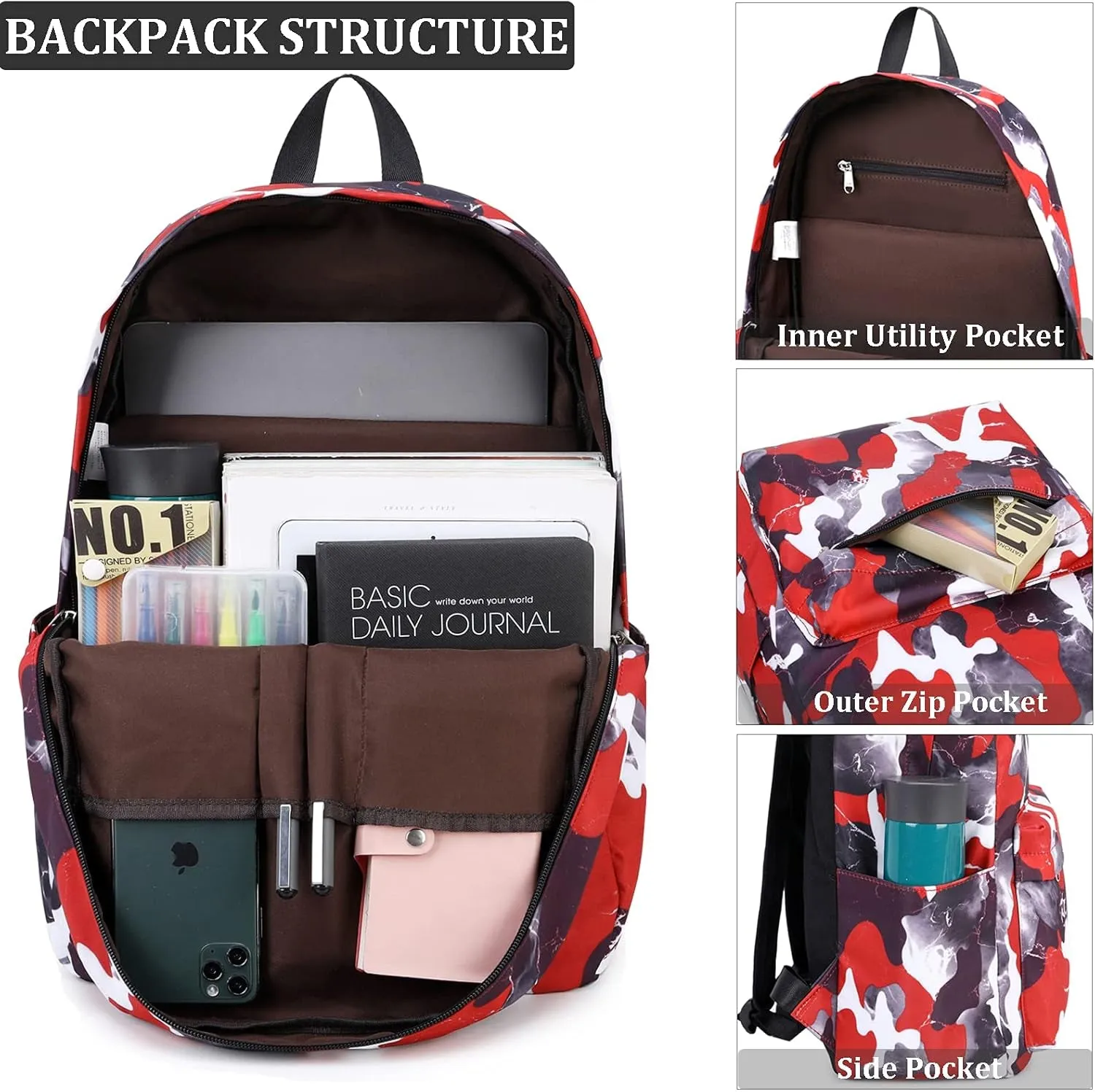 School Backpack Set and School Boys - for Sophisticated Camouflage Cutting-edge features Middle and Girls Elementary Ideal for