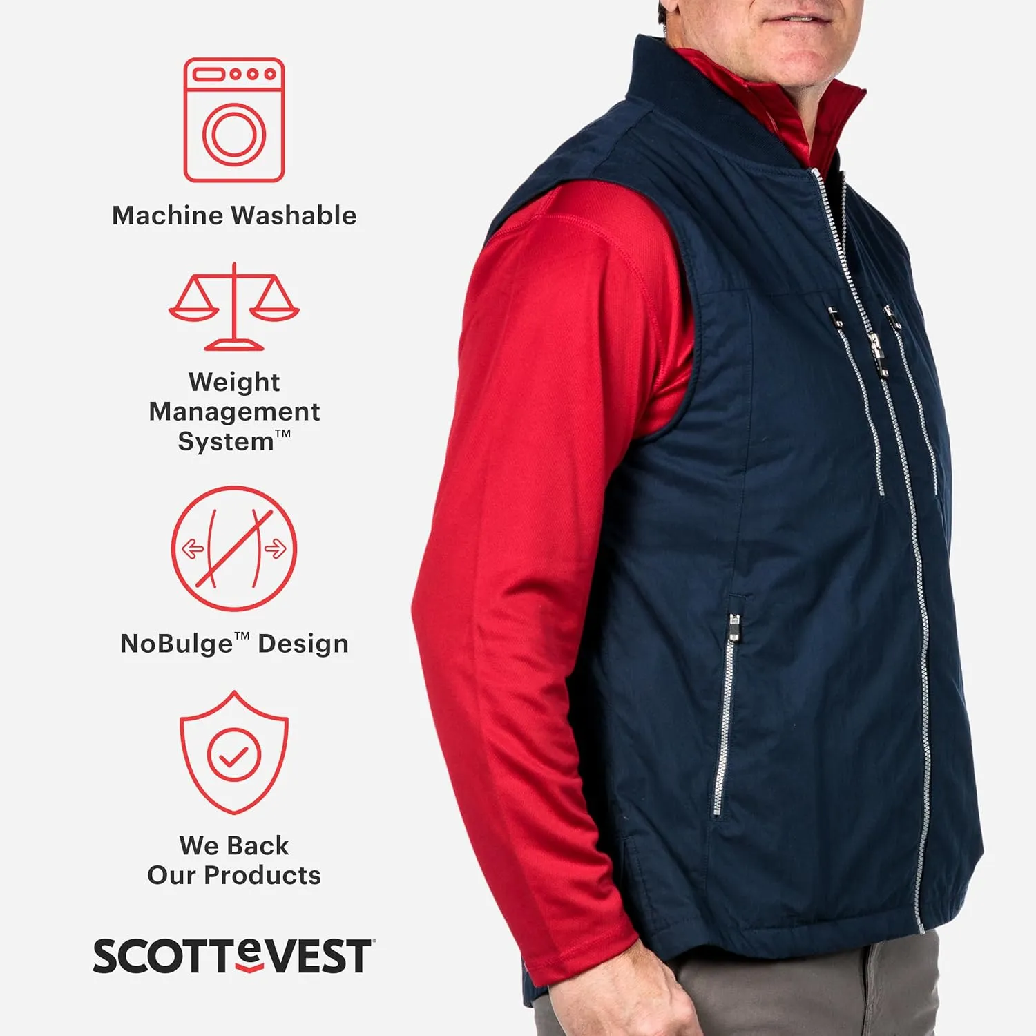 SCOTTeVEST 101 Vest for Men - 9 Hidden Pockets - Water Repellent for Travel & More